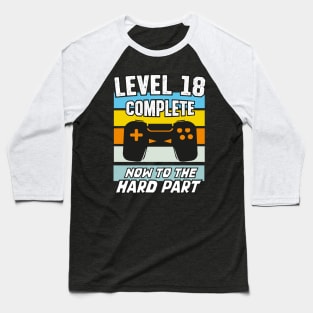 Level 18 Birthday Video Games 18th Bday Baseball T-Shirt